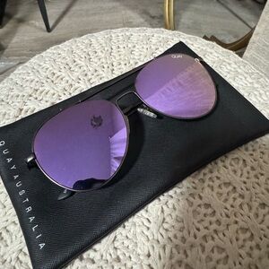 Quay Australia Black Sunglasses with Violet Lenses